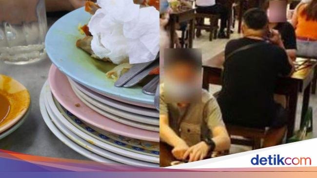 Tumpuk Piring Usai Makan di Resto, Wanita Ini Dimarahi Kekasihnya