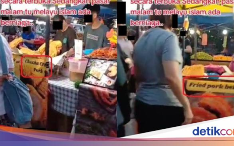 Wanita Muslim Protes Banyak yang Jualan Daging Babi di Pasar Malam