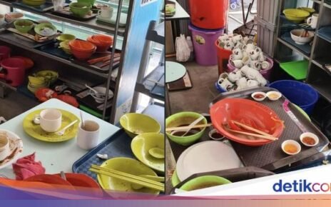 Duh! Restoran Ini Biarkan Piring Bekas Makan Pengunjung Berserakan