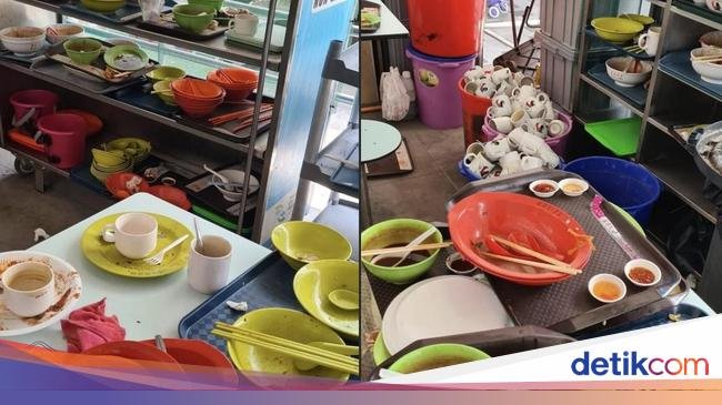 Duh! Restoran Ini Biarkan Piring Bekas Makan Pengunjung Berserakan