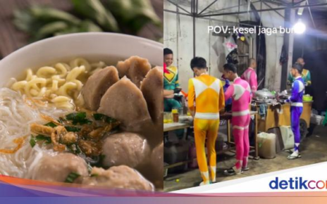 Gokil! Penjual Bakso Ini Pakai Kostum Power Rangers Saat Layani Pembeli