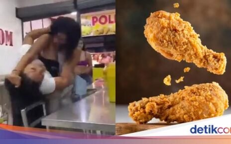 Berebut Paha Ayam Goreng, 2 Wanita Ini Sampai Bergelut!