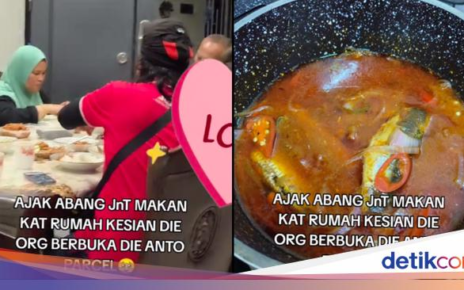 Bikin Haru, Keluarga Ini Ajak Kurir Paket Buka Puasa di Rumah