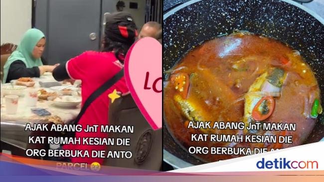 Bikin Haru, Keluarga Ini Ajak Kurir Paket Buka Puasa di Rumah