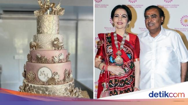 Mewah! Ada Kue 30 Kg di Ulang Tahun Pernikahan Mukesh Ambani